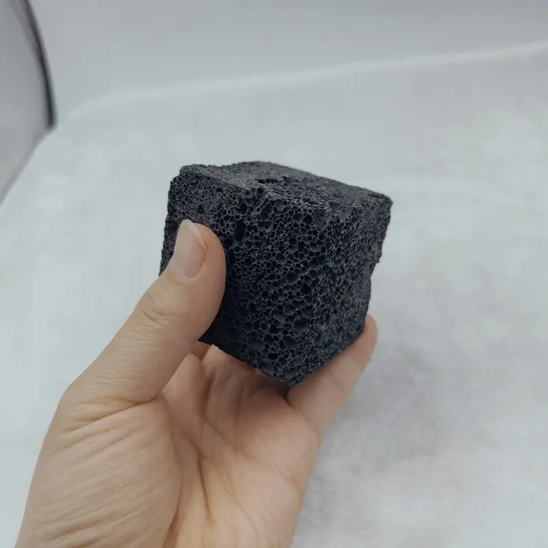 Black Natural Volcanic Cube Lava Cube Stone